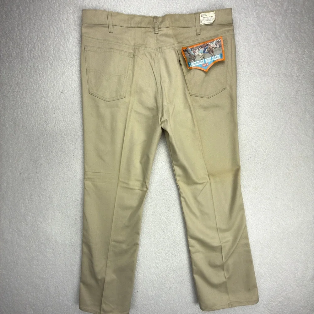 Vintage Levis 517 Sta-Prest Saddleman Boot Jeans Mens 40x32 Tan Beige NWT READ